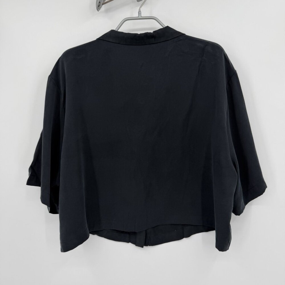 Quince Washable Silk Pajama Button Up Top Size XL Women’s in Black - Picture 6 of 6